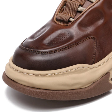 Chocolate Handmade Leather Sneakers